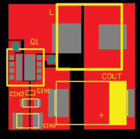 Figure 4. Simplified layout of the overall buck converter with PowerStage 3x3.